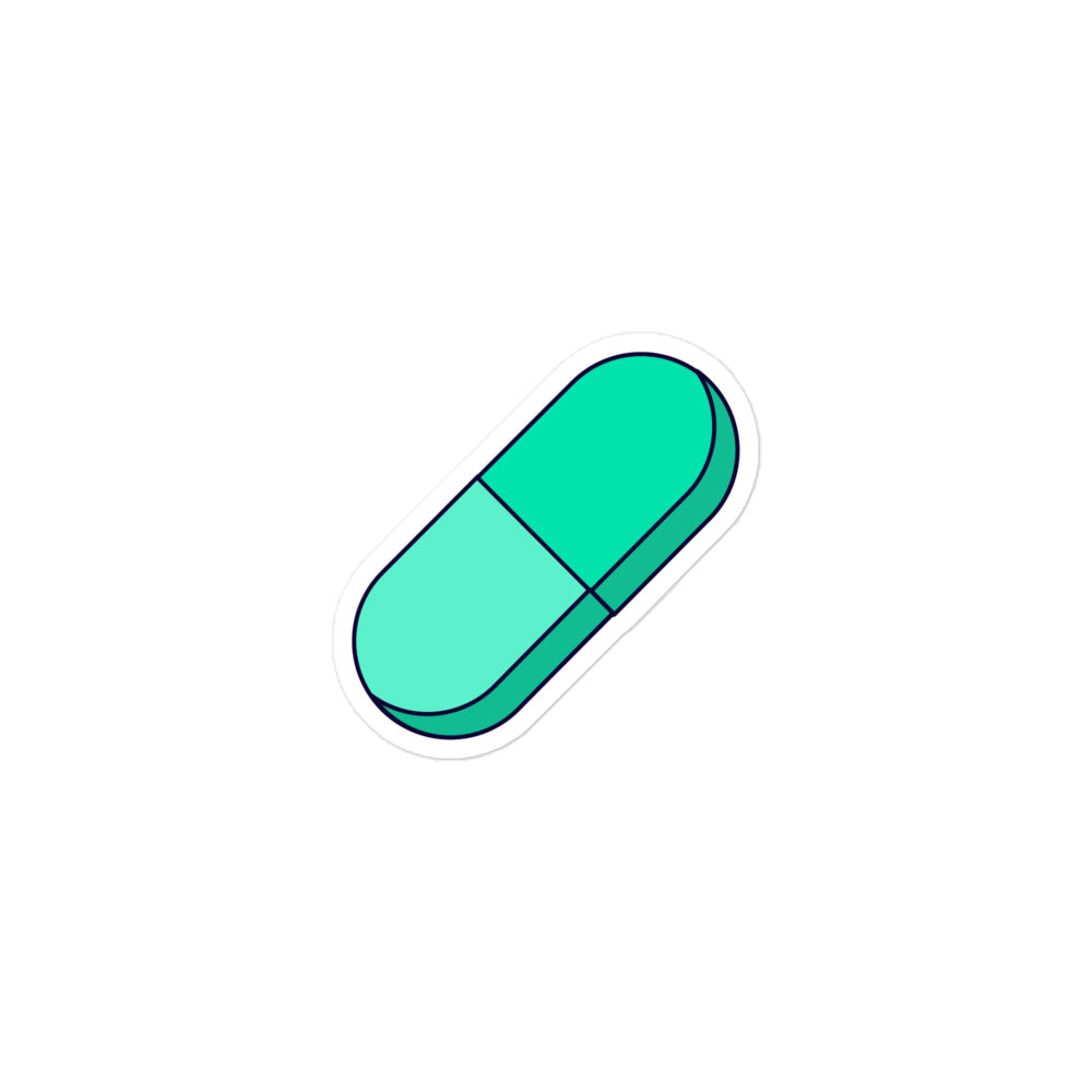 GR13 Green Pill Vinyl Sticker